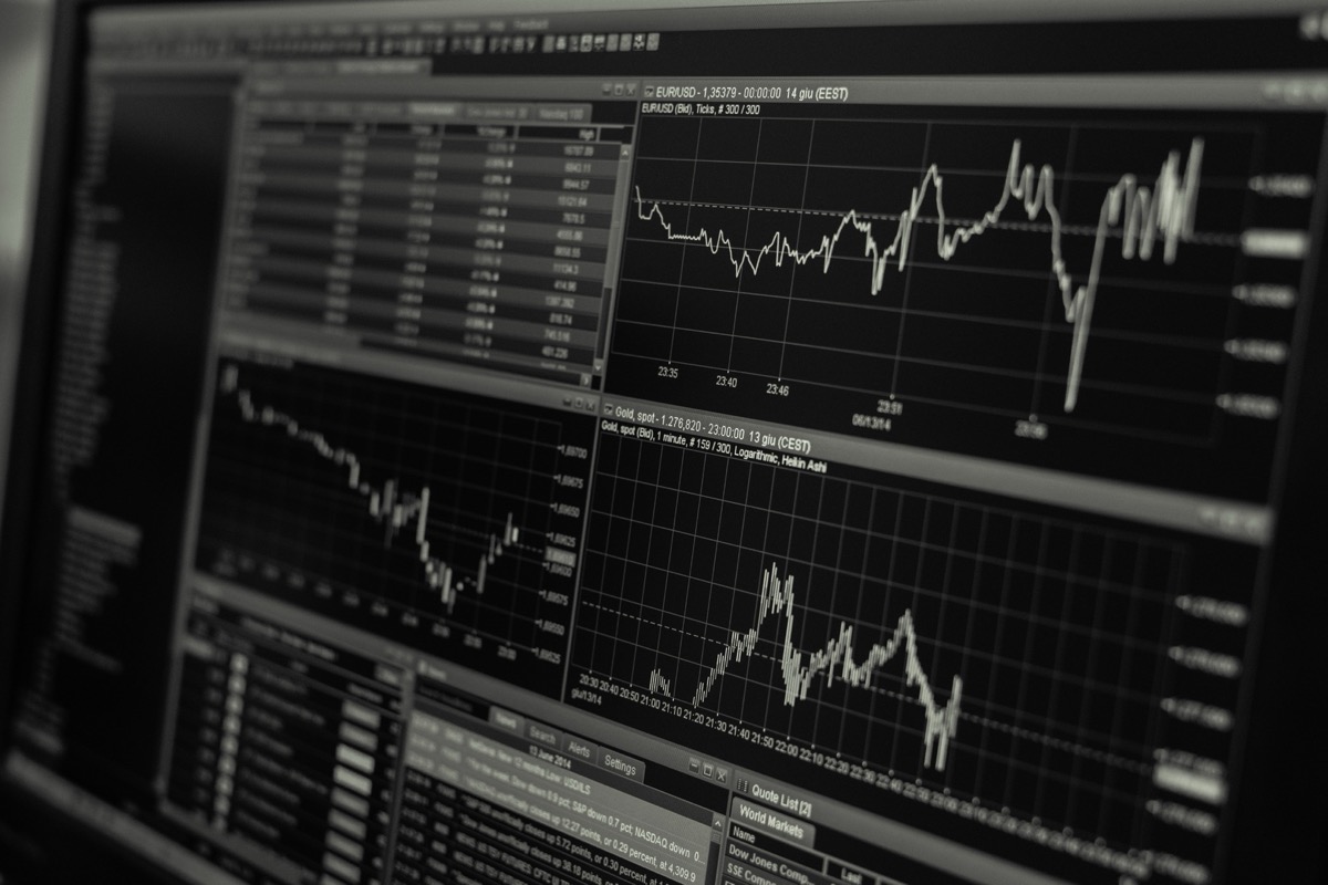 Trading screens showing market data